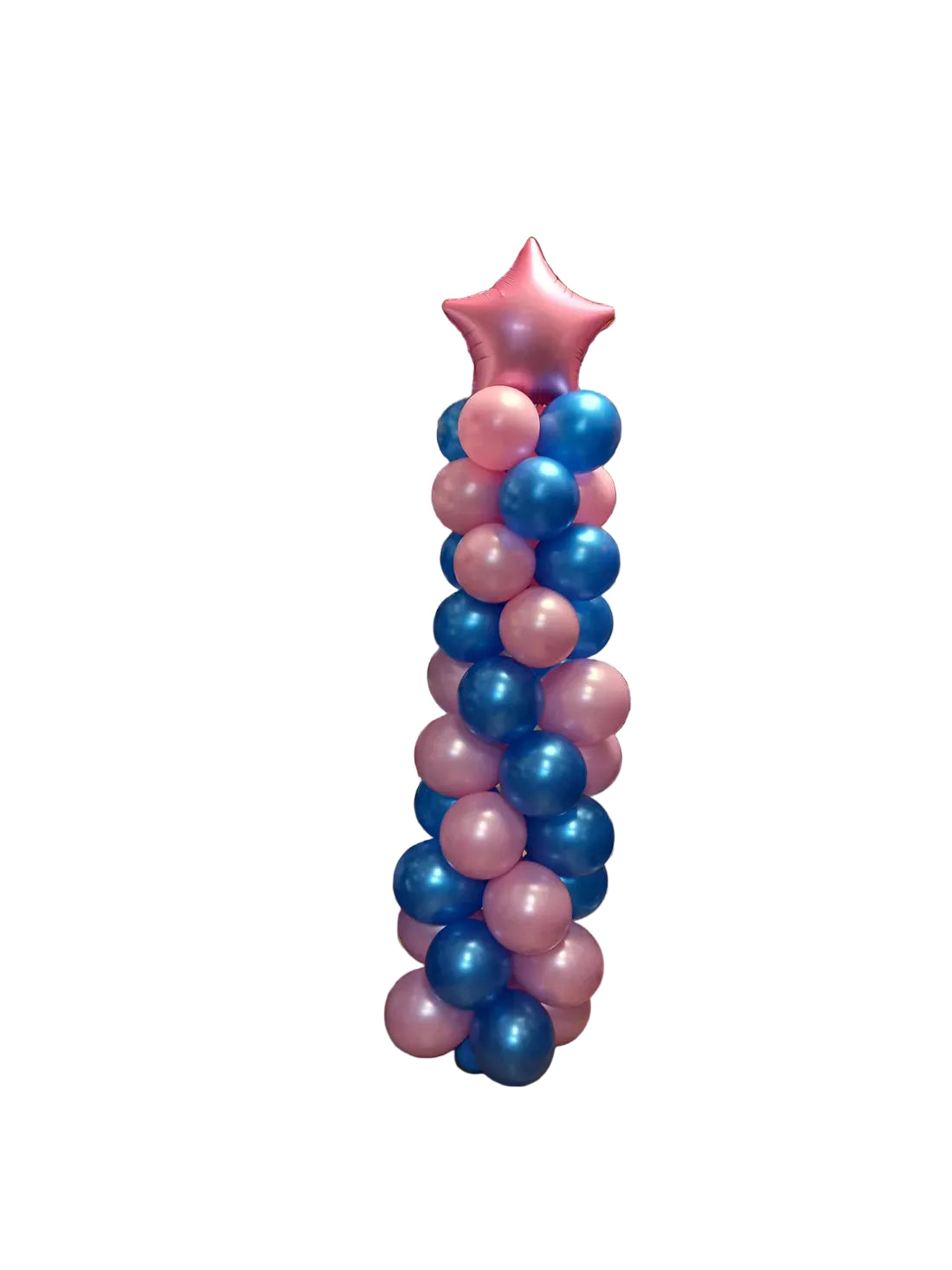Balloons Pillar Blue and Pink with foil Star on Top