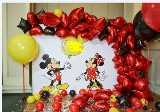 Red Foil Star Balloons Garland