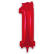 34″ RED Foil Number 1 Helium Balloon