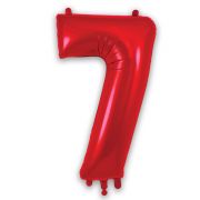 34″ RED Foil Number 7 Helium Balloon