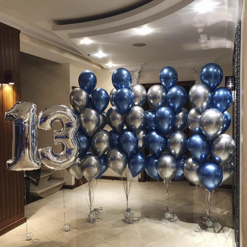 13 Number Foil Balloons with Latex balloons bouquet
