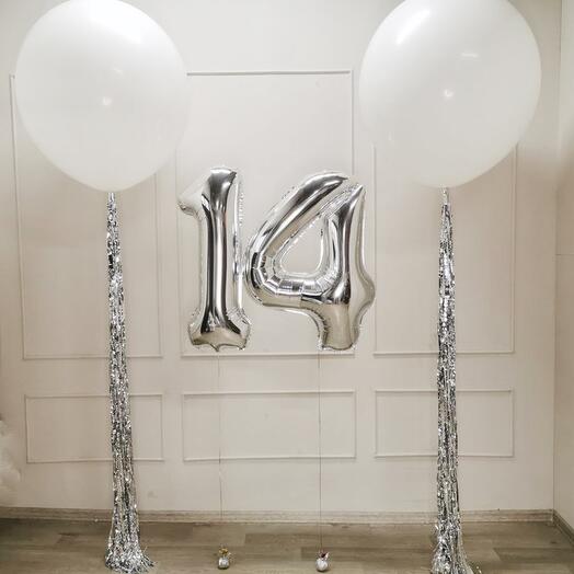 Foil Number Balloon with 24'' Round balloons