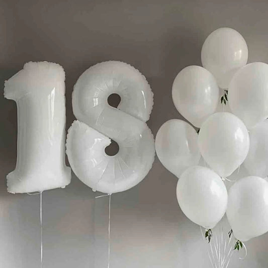 18 NUMBER FOIL WITH LATEX BALLOONS