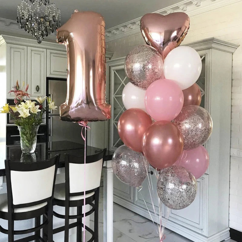 1 Number Foil with Balloons Bouquet.