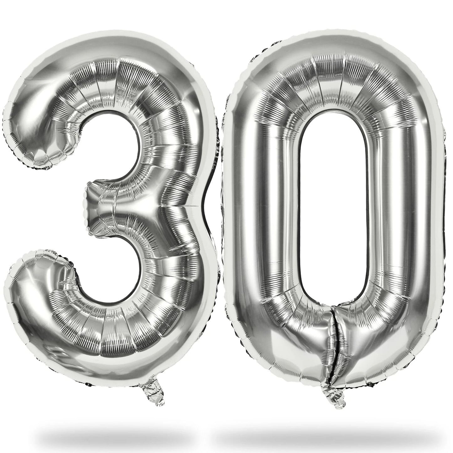 30 NUMBER FOIL BALLOON IN SILVER