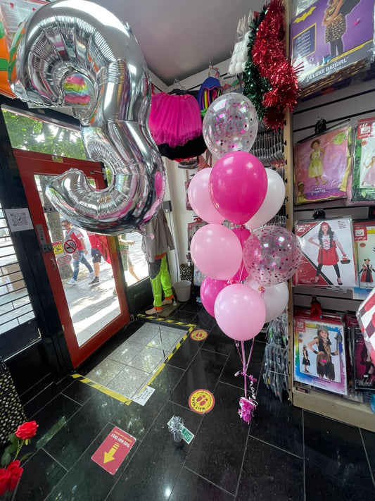Number 3 Foil with Latex Balloons Bouquet