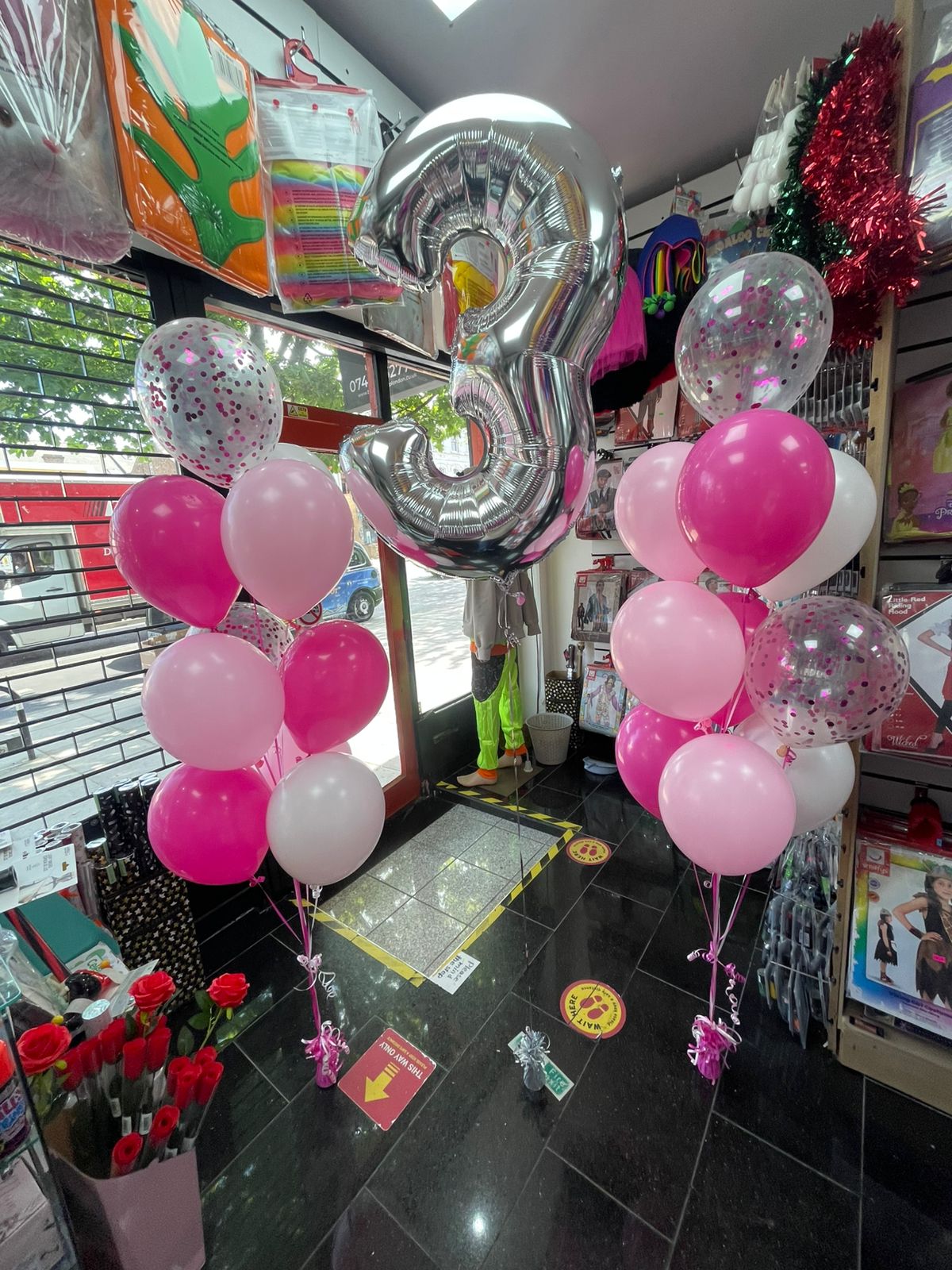 2* Number 3 Foil with Latex Balloons Bouquet