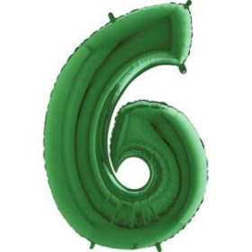 34″ Green Foil Number 6 Helium Balloon