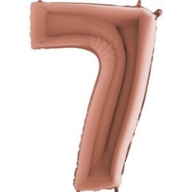 34″ Rose Gold Foil Number 7 Helium Balloon