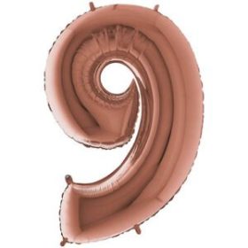 34″ Rose Gold Foil Number 9 Helium Balloon