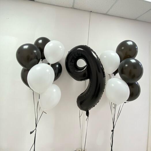 Foil Number  Balloons with 2 Clusters