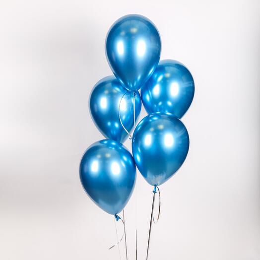 Blue metallic balloons bouquet