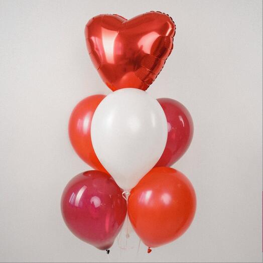 Foil Heart shape with latex balloons