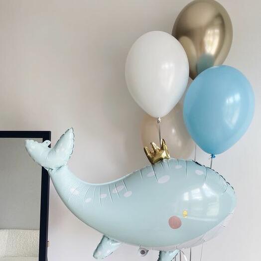 Fish Foil Balloon with Latex Balloons Bouquet