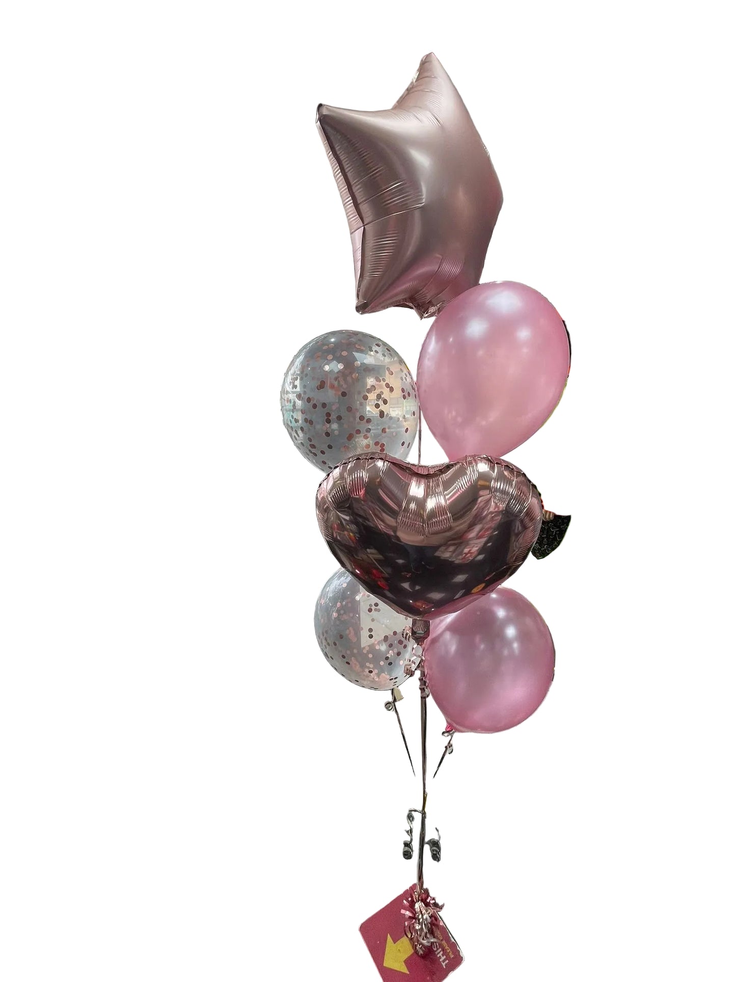 Star and Foil Balloons Bouquet with Confetti