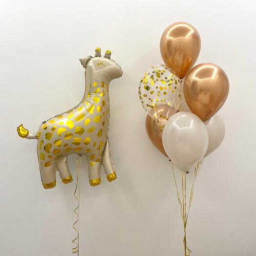 Giraffe Shaped  with Balloons bouquet.