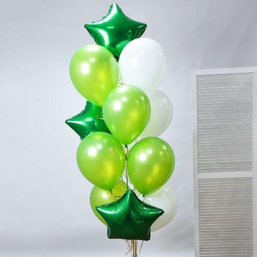 Green Latex & Foil Balloons Bouquet