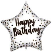 Star-shaped balloon with 'Happy Birthday' text