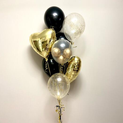 Heart Foil with Latex Balloons Bouquet