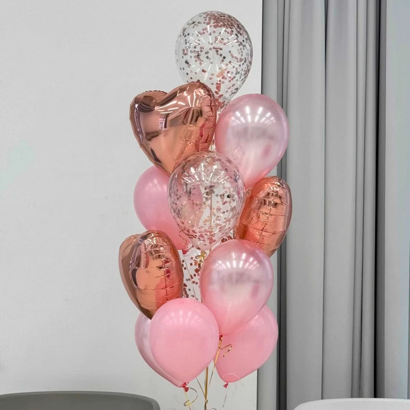 Heart Foil with Latex Balloons Bouquet.