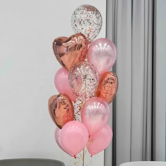 Heart Foil with Latex Balloons Bouquet.