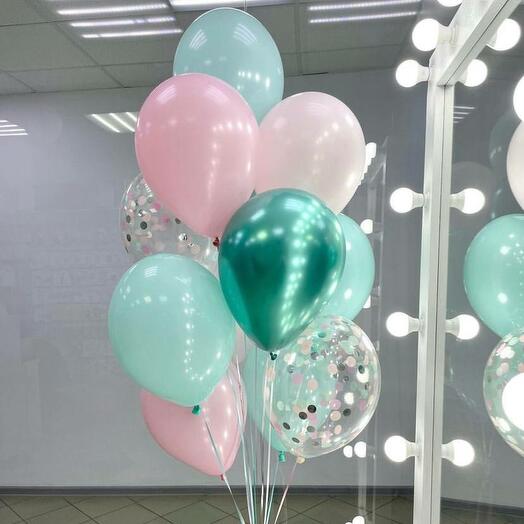 Latex Balloons with Confetti in a  Bouquet