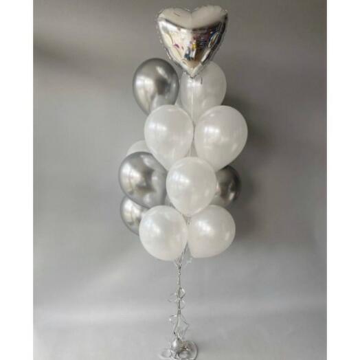 Heart Foil Balloon with Latex Balloons Bouquet