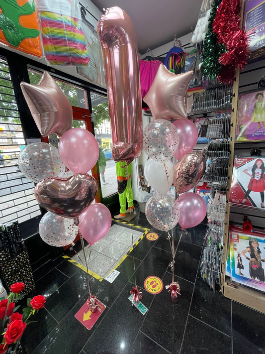 Number 1 Foil with Latex Balloons Bouquet