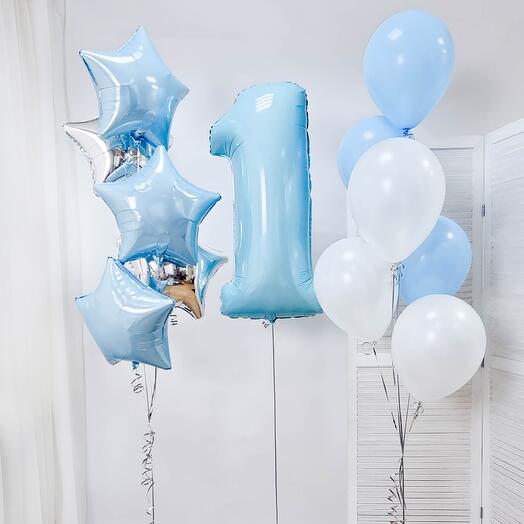 Number 1 Foil Balloon with Latex & Foil Balloons Bouquet