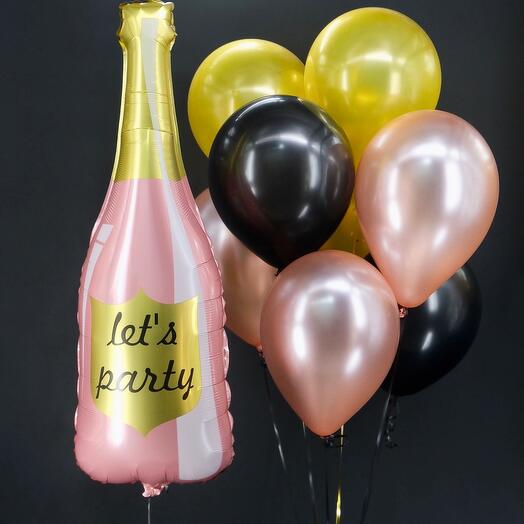 Champaign Foil with Party Latex Balloons Bouquets