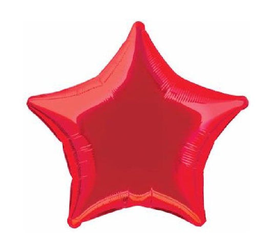 Metallic red star foil balloon