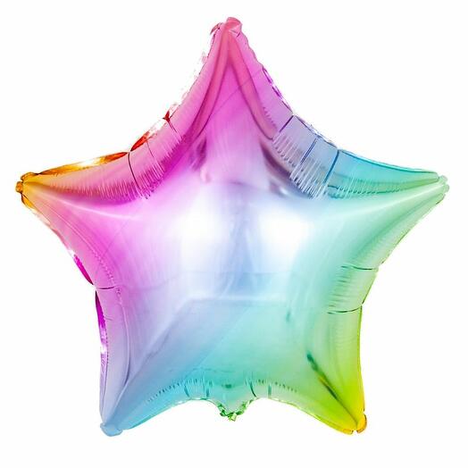 Rainbow star-shaped balloon