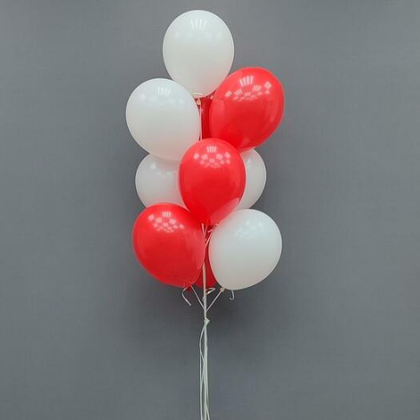 Bunch of red and white latex balloons 