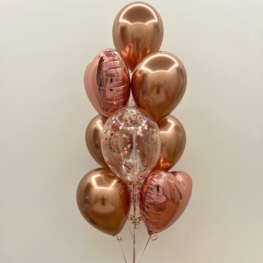 Chrome Balloon Bouquet With Heart Shape Foil