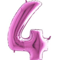 34″ Pink Foil Number 4 Helium Balloon