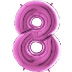 34″ Pink Foil Number 8 Helium Balloon