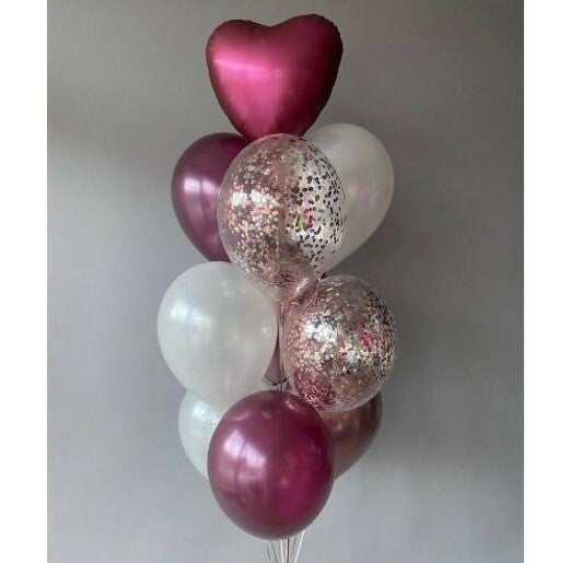 Heart Foil with Latex Balloons Boouquet