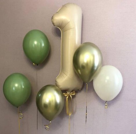 Number 1 Foil Balloon with Latex Balloons