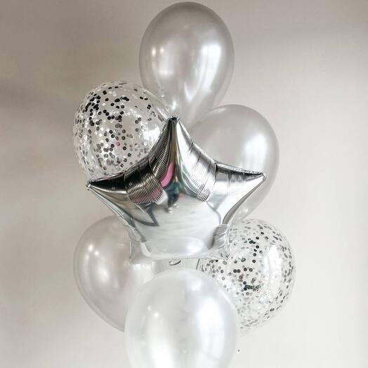 Latex Balloons with Star Foil Shape Balloons bouquet.