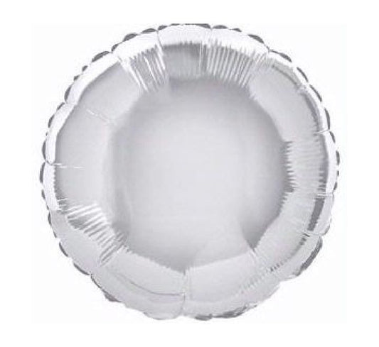 Silver circular foil balloon
