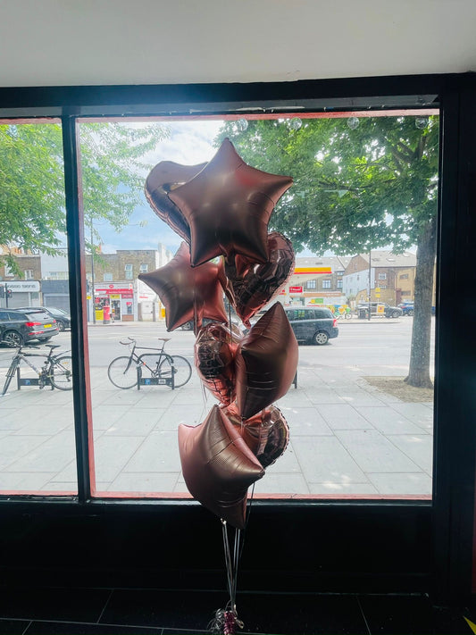 Star and Heart foil balloons with latex balloon bouqute