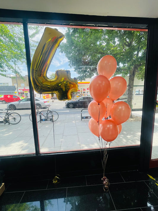 4 NUMBER FOIL AND LATEX BALLOONS BOUQUET