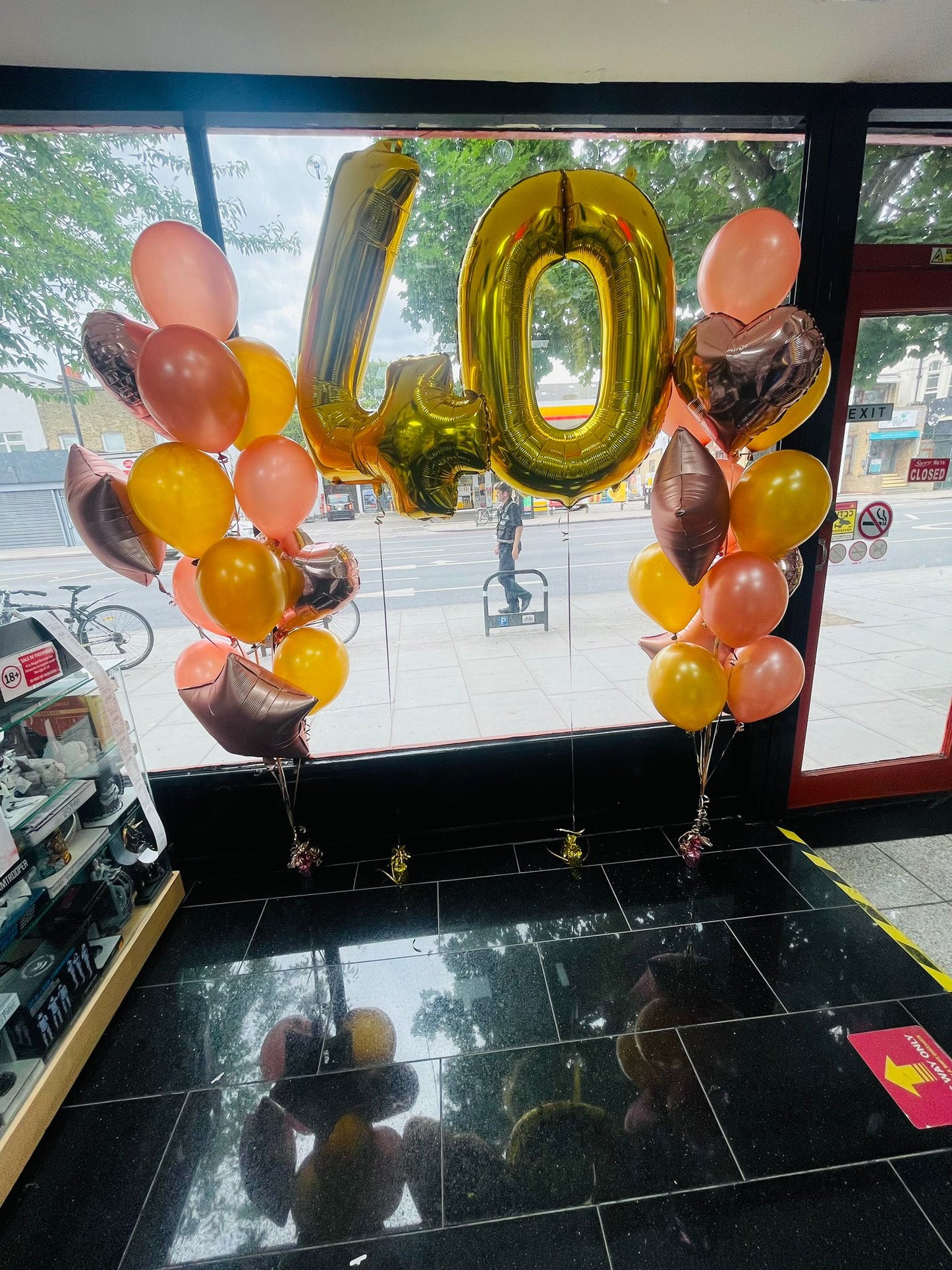 4 Number Foil Balloon with Heart, Star Foil and Latex Balloons bouquet.