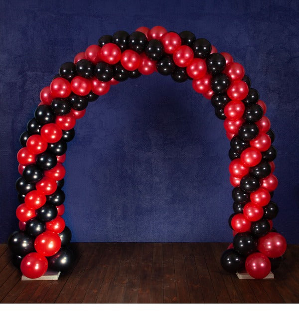 Red And Black Color Latex Balloons Arch