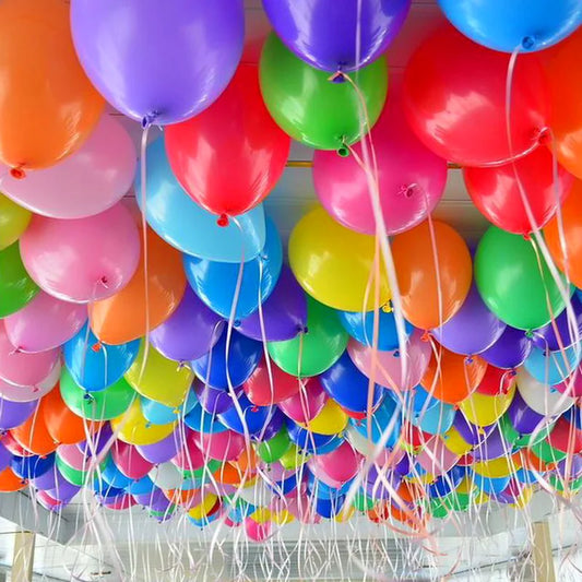 MULTI-COLOUR CEILING LATEX BALLOONS